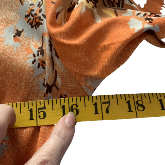 BIANCHI Vintage Orange Floral Print Maxi Dress - Picture 12 of 12